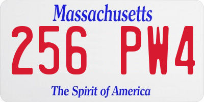 MA license plate 256PW4