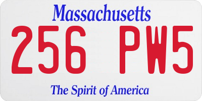 MA license plate 256PW5