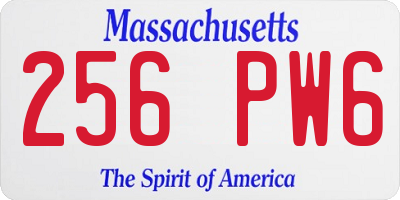 MA license plate 256PW6