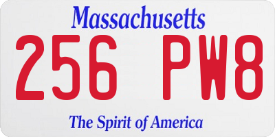 MA license plate 256PW8
