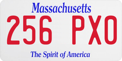 MA license plate 256PX0