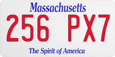 MA license plate 256PX7