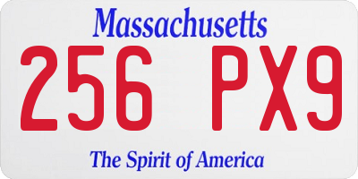 MA license plate 256PX9