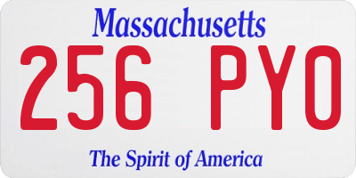 MA license plate 256PY0