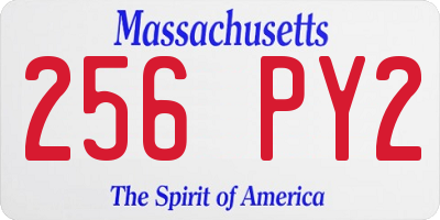 MA license plate 256PY2