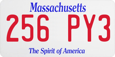 MA license plate 256PY3