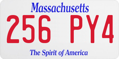 MA license plate 256PY4