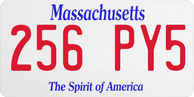 MA license plate 256PY5