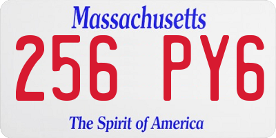 MA license plate 256PY6