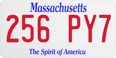 MA license plate 256PY7