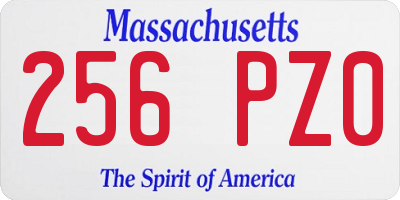 MA license plate 256PZ0