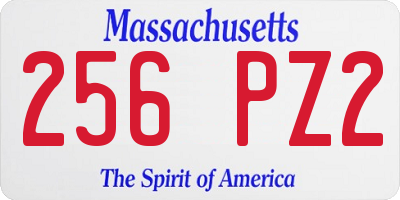 MA license plate 256PZ2
