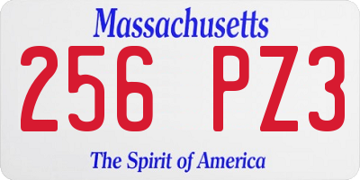 MA license plate 256PZ3