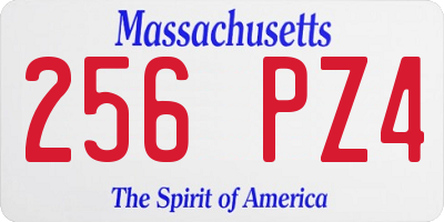 MA license plate 256PZ4