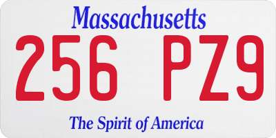 MA license plate 256PZ9