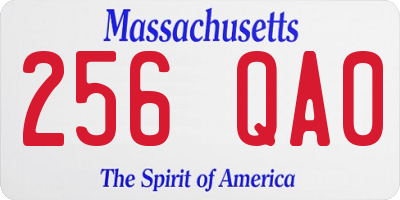 MA license plate 256QA0