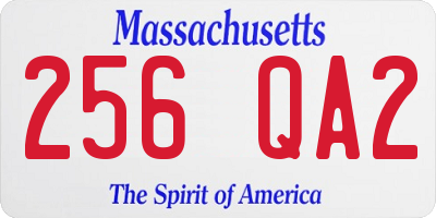 MA license plate 256QA2