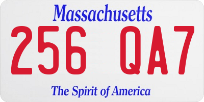 MA license plate 256QA7