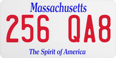 MA license plate 256QA8