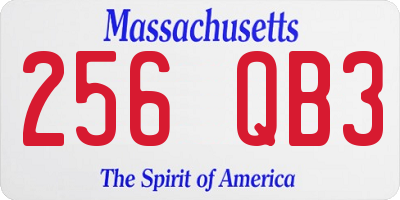 MA license plate 256QB3