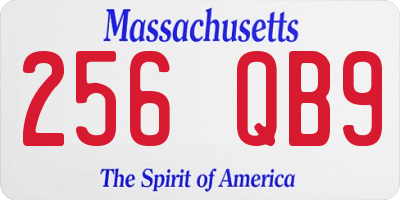 MA license plate 256QB9