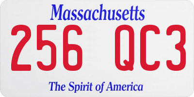 MA license plate 256QC3