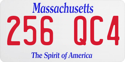 MA license plate 256QC4