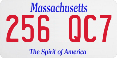 MA license plate 256QC7