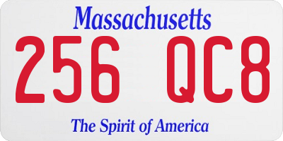 MA license plate 256QC8