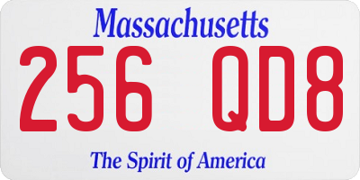 MA license plate 256QD8