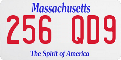 MA license plate 256QD9