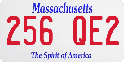 MA license plate 256QE2