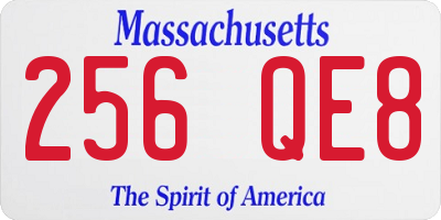 MA license plate 256QE8