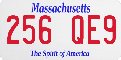 MA license plate 256QE9