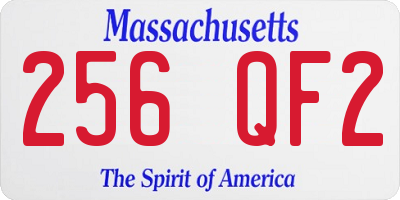 MA license plate 256QF2