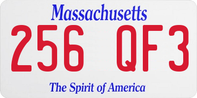 MA license plate 256QF3