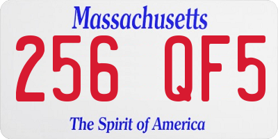 MA license plate 256QF5