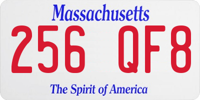 MA license plate 256QF8