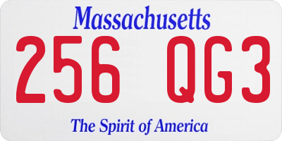 MA license plate 256QG3