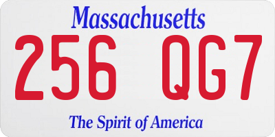 MA license plate 256QG7