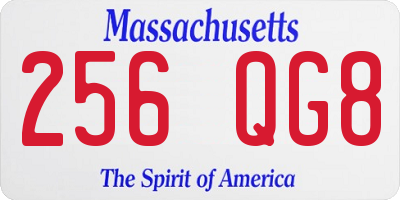 MA license plate 256QG8