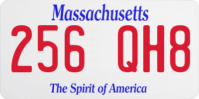 MA license plate 256QH8