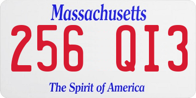 MA license plate 256QI3