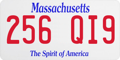 MA license plate 256QI9