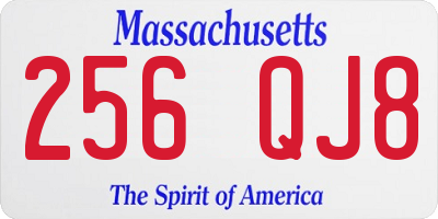 MA license plate 256QJ8