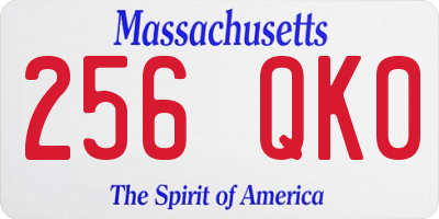 MA license plate 256QK0