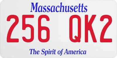 MA license plate 256QK2