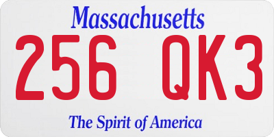 MA license plate 256QK3