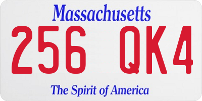 MA license plate 256QK4