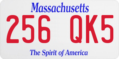 MA license plate 256QK5